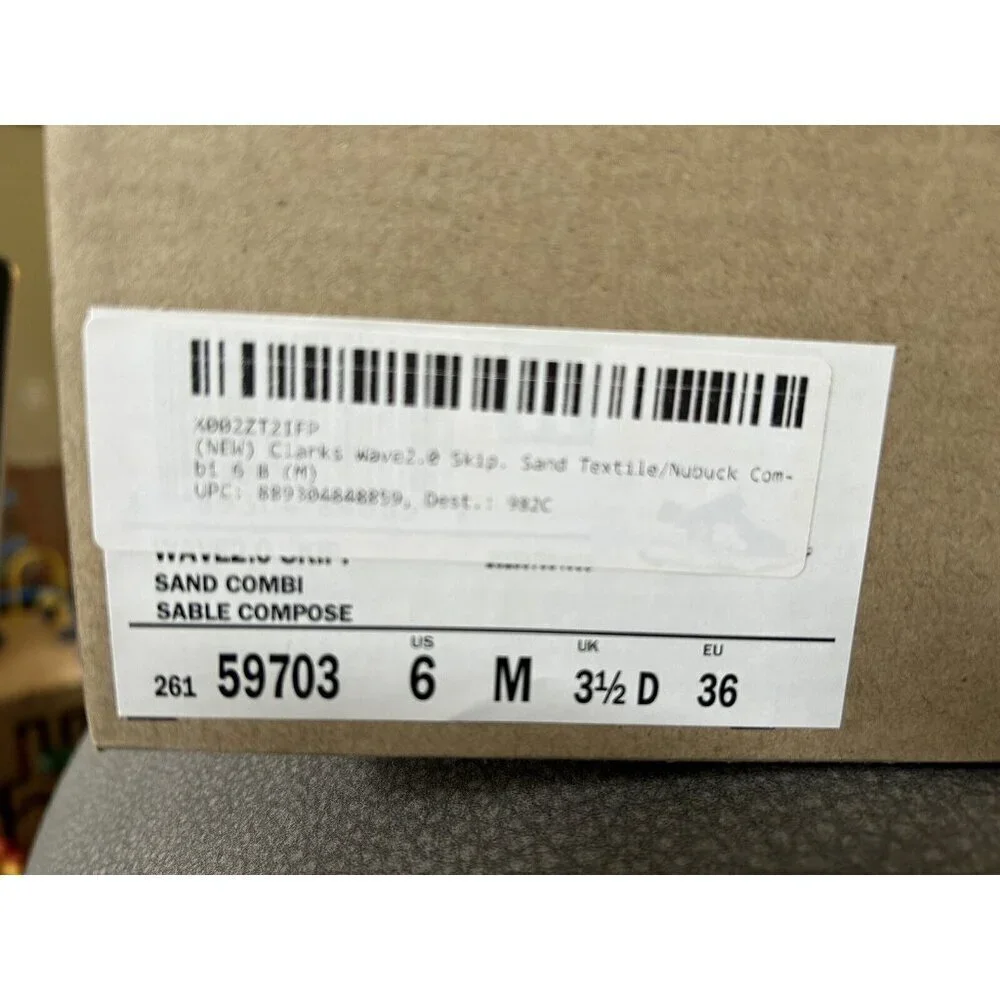 Clarks Women's Carly Hope Ballet Flat Grey Text Animal Print NEW‎ 6.5 W